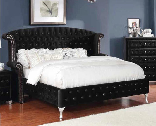 Deanna - Deanna Eastern King Tufted Upholstered Bed Black