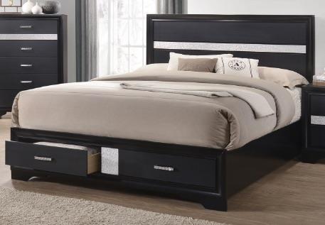 Miranda - Miranda Eastern King 2-drawer Storage Bed Black