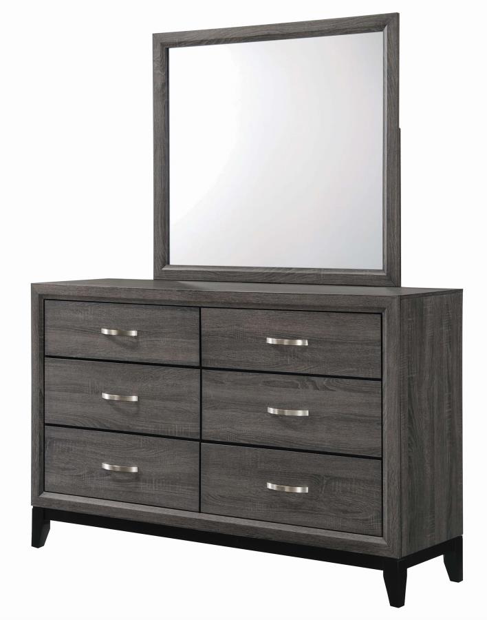 Watson - Watson 6-drawer Dresser Grey Oak and Black