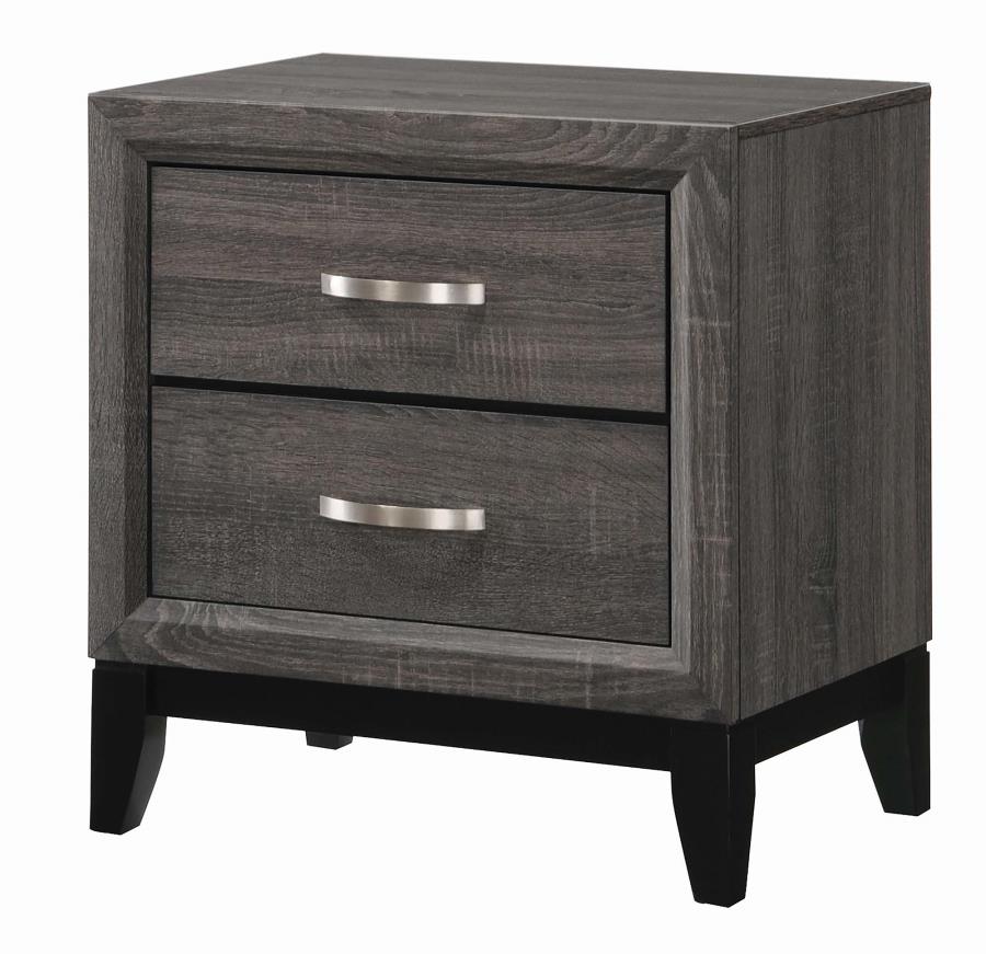 Watson - Watson 2-drawer Nightstand Grey Oak and Black