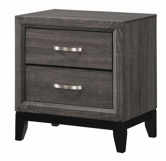 Watson - Watson 2-drawer Nightstand Grey Oak and Black