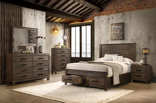 Woodmont - Woodmont Eastern King Storage Bed Rustic Golden Brown