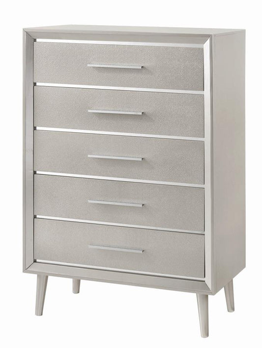 Ramon - Ramon 5-drawer Chest Metallic Sterling