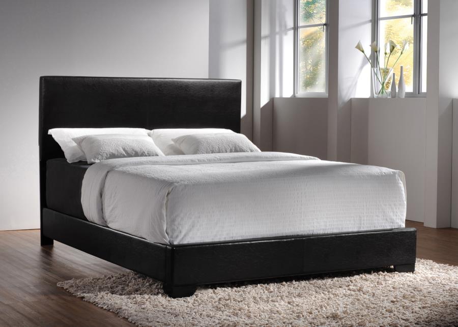 Conner - Conner Queen Upholstered Panel Bed Black