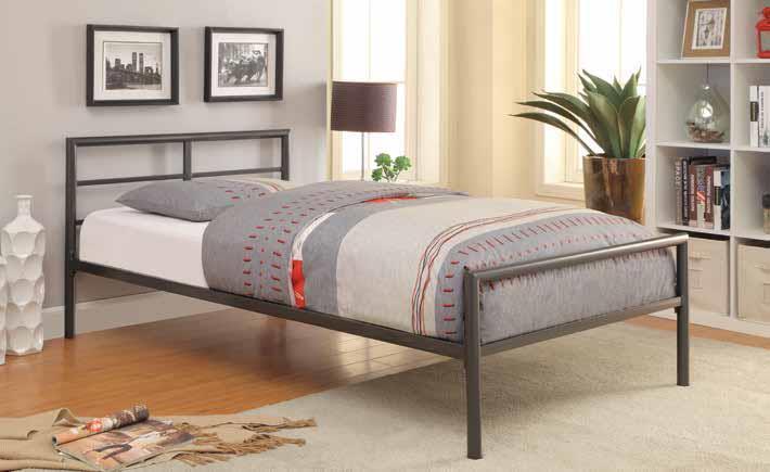 Fisher - Fisher Twin Metal Bed Gunmetal