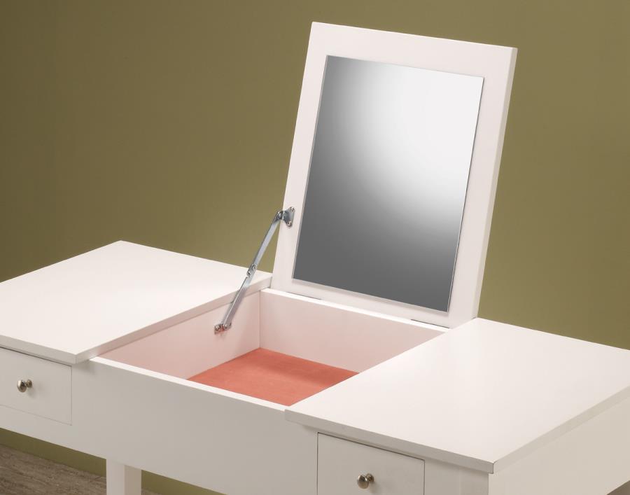 Seline - Seline 2-piece Vanity Set White and Zebra