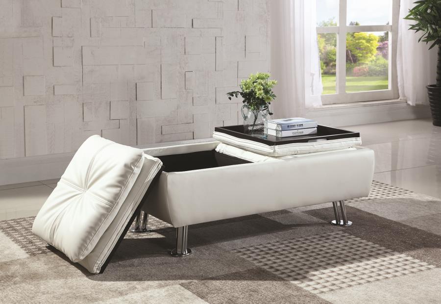 Dilleston - Dilleston Storage Ottoman with Removable Trays White