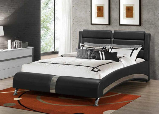 Jeremaine - Jeremaine Eastern King Upholstered Bed Black