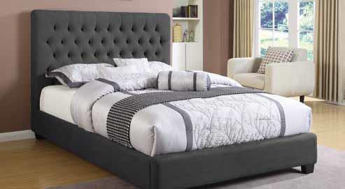 Chloe - Chloe Tufted Upholstered Eastern King Bed Charcoal