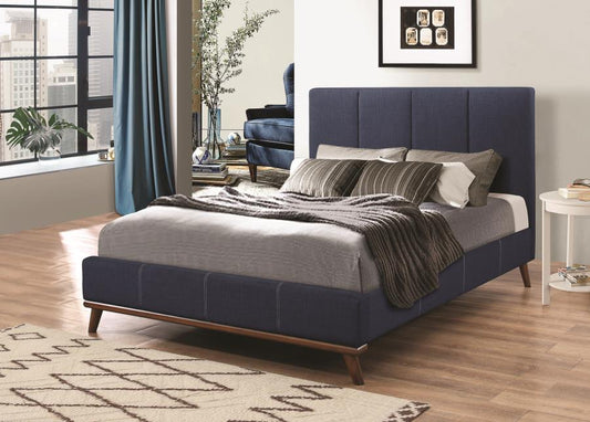 Charity - Charity Eastern King Upholstered Bed Blue