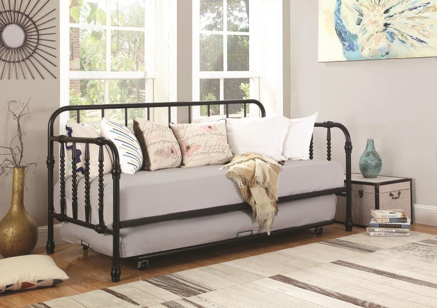 Marina - Marina Twin Metal Daybed with Trundle Black