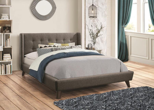 Carrington - Carrington Button Tufted California King Bed Grey