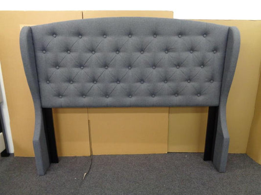 Krome - Krome Full Upholstered Bed with Demi-wing Headboard Gunmetal