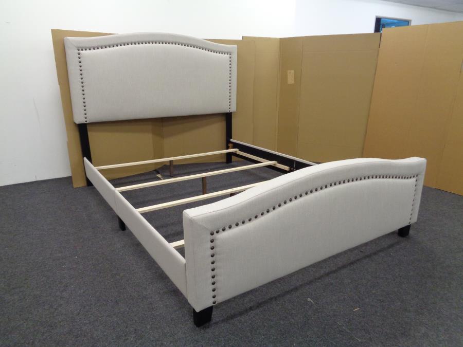 Hamden - Hamden Full Upholstered Panel Bed Beige