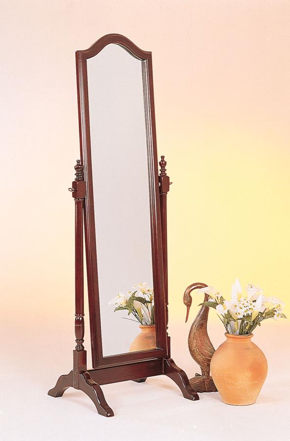 Cabot - Cabot Rectangular Cheval Mirror with Arched Top Merlot