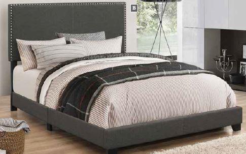 Boyd - Boyd Twin Upholstered Bed with Nailhead Trim Charcoal