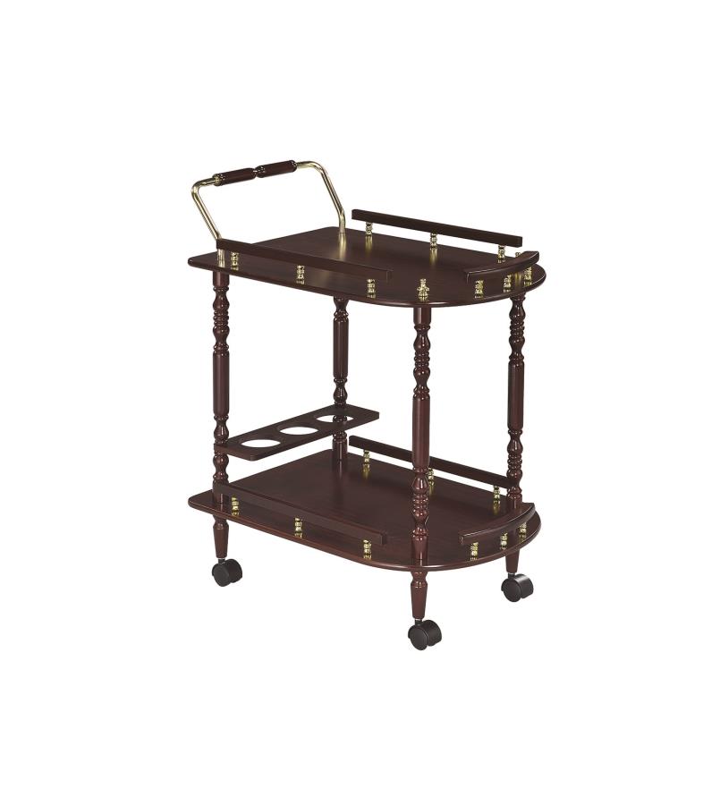 Palmer - Palmer 2-tier Serving Cart Merlot and Brass