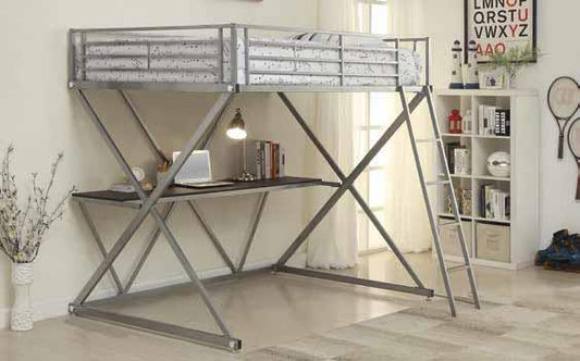 Hyde - Hyde Twin Workstation Loft Bed Silver