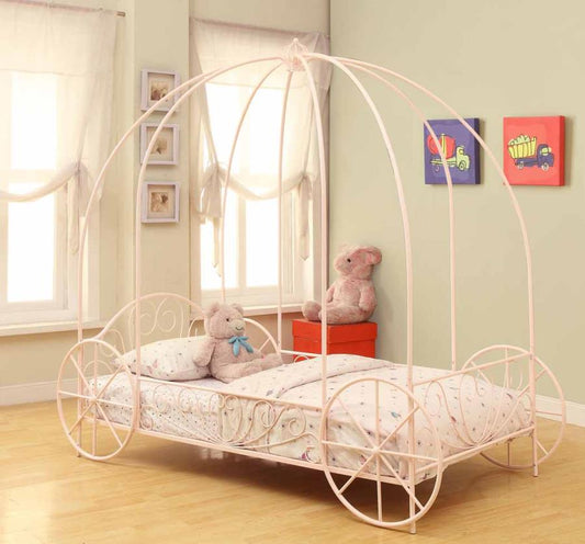 Massi - Massi Twin Canopy Bed Powder Pink