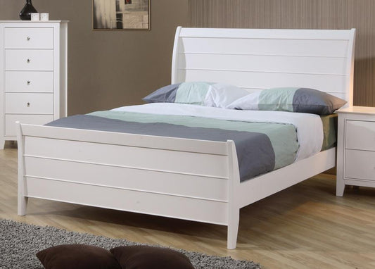 Selena - Selena Twin Sleigh Platform Bed Buttermilk