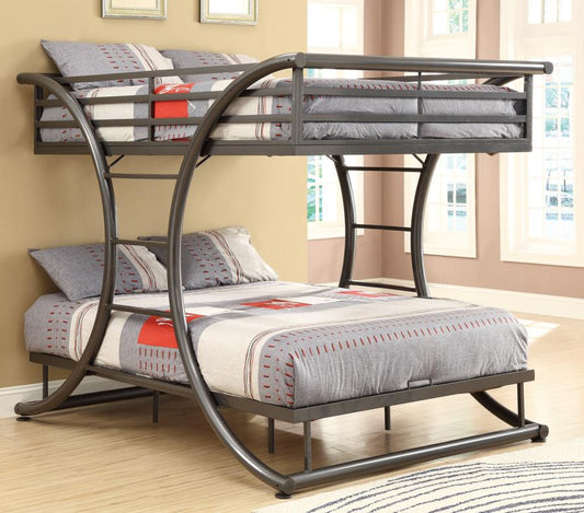Stephan - Stephan Full over Full Bunk Bed Gunmetal