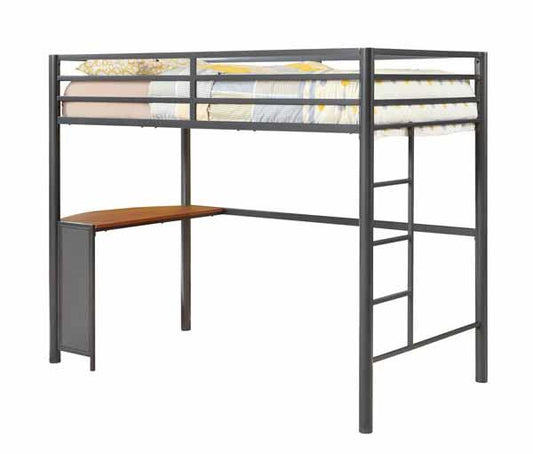 Fisher - Fisher Twin Workstation Loft Bed Gunmetal