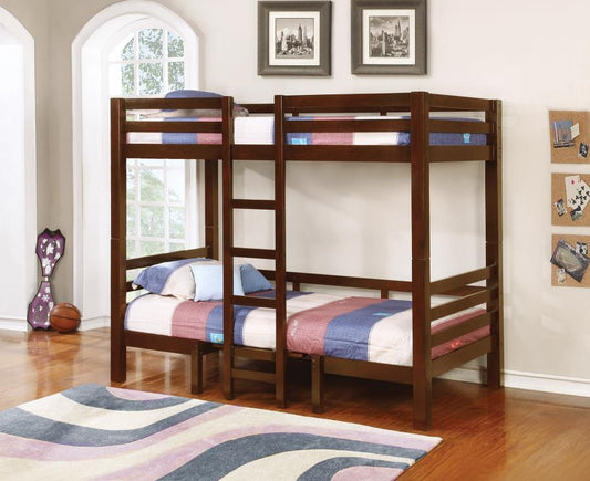 Joaquin Convertible Bunk Bed - Joaquin Twin over Twin Convertible Loft Bed Brown