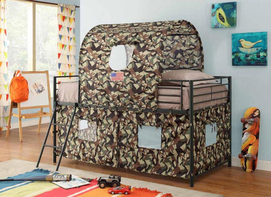 Camouflage - Camouflage Tent Loft Bed with Ladder Army Green