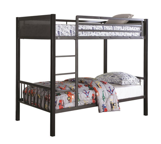 Meyers - Meyers Twin over Twin Metal Bunk Bed Black and Gunmetal