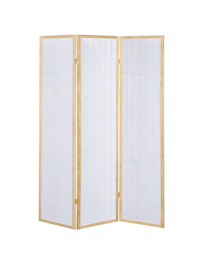 Carrie - Carrie 3-panel Folding Screen Natural and White