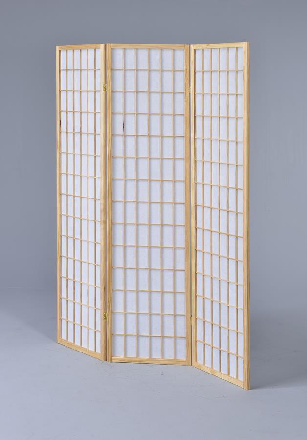 Carrie - Carrie 3-panel Folding Screen Natural and White