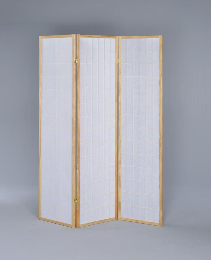 Carrie - Carrie 3-panel Folding Screen Natural and White