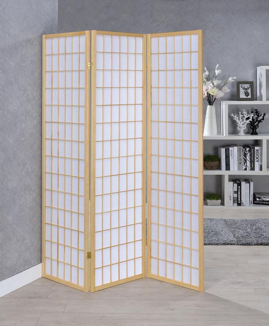 Carrie - Carrie 3-panel Folding Screen Natural and White