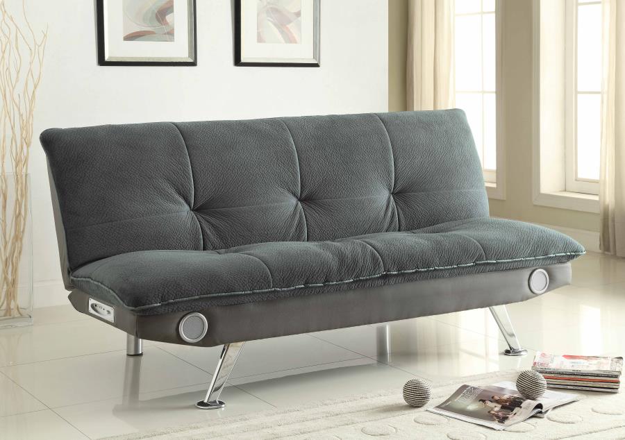 Odel - Odel Upholstered Sofa Bed with Bluetooth Speakers Grey