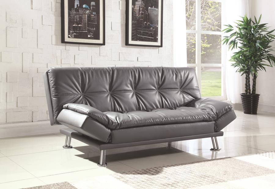 Dilleston - Dilleston Tufted Back Upholstered Sofa Bed Grey