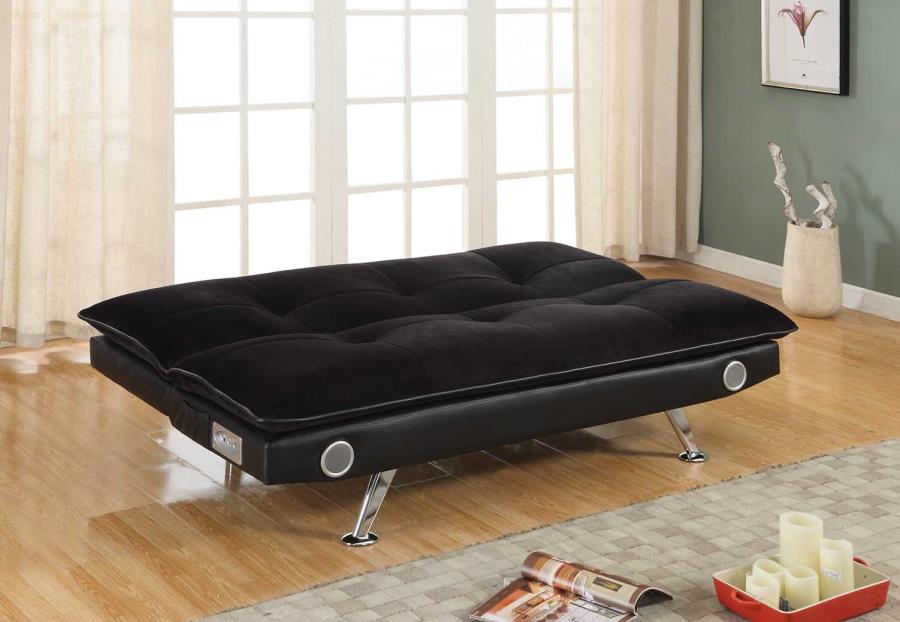 Odel - Odel Upholstered Sofa Bed with Bluetooth Speakers Black