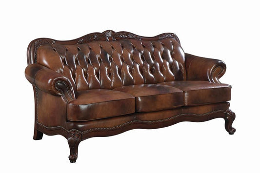 Victoria - Victoria Rolled Arm Sofa Tri-tone and Brown