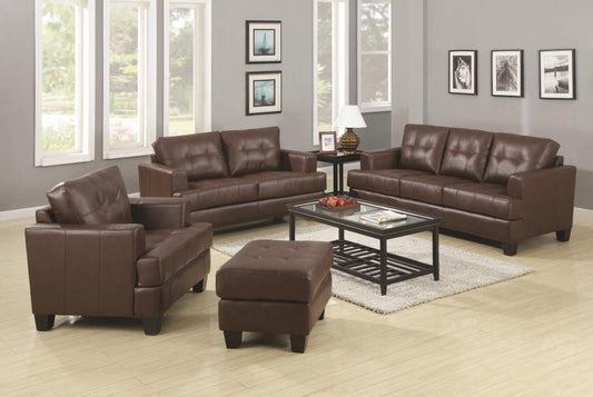 Samuel - Samuel Tufted Sofa Dark Brown