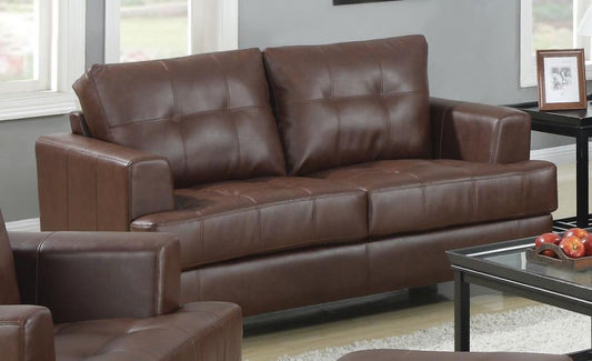 Samuel - Samuel Tufted Loveseat Dark Brown