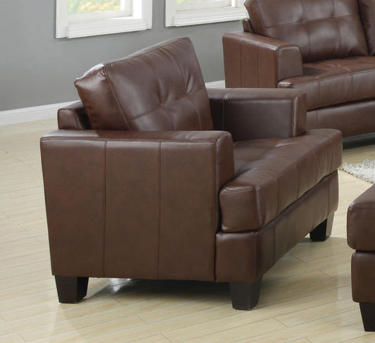 Samuel - Samuel Upholstered Chair Dark Brown