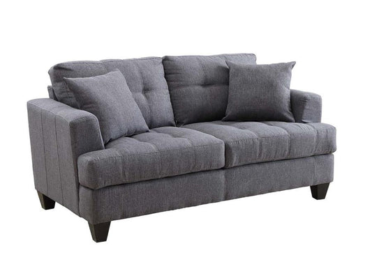 Samuel - Samuel Tufted Loveseat Charcoal