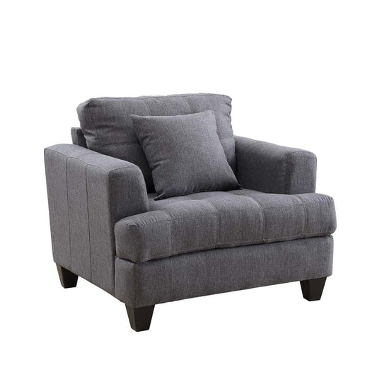 Samuel - Samuel Recessed Arm Upholstered Chair Charcoal