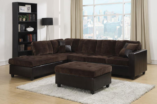 Mallory - Mallory Tufted Upholstered Sectional Dark Chocolate