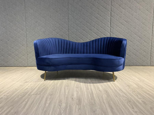 Sophia - Sophia Upholstered Camel Back Loveseat Blue