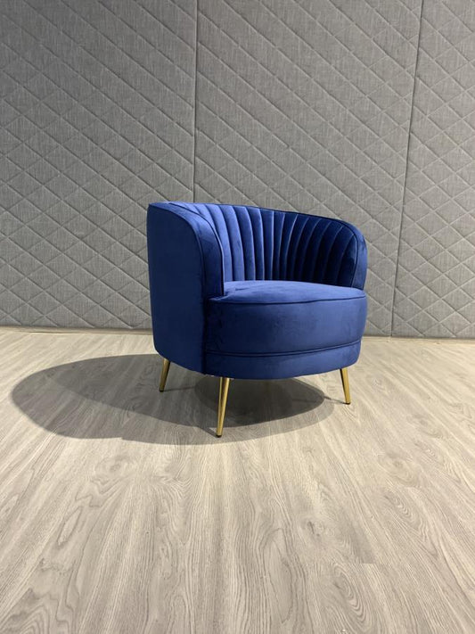 Sophia - Sophia Upholstered Vertical Channel Tufted Chair Blue