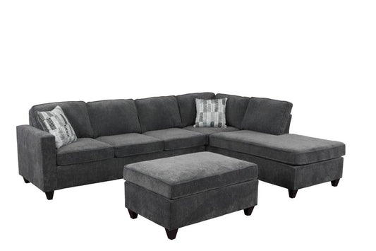 Mccord - Mccord 2-piece Cushion Back Sectional Dark Grey