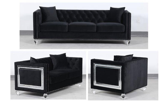 Delilah - Delilah Upholstered Living Room Set Black