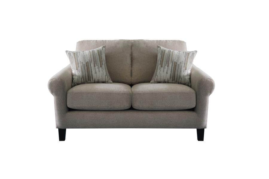 Nadine - Nadine Upholstered Round Arm Loveseat Oatmeal