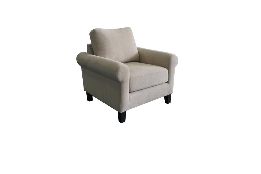 Nadine - Nadine Upholstered Round Arm Chair Oatmeal