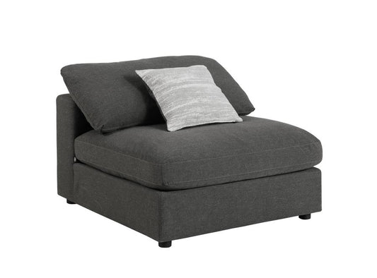 Serene - Serene Upholstered Armless Chair Charcoal